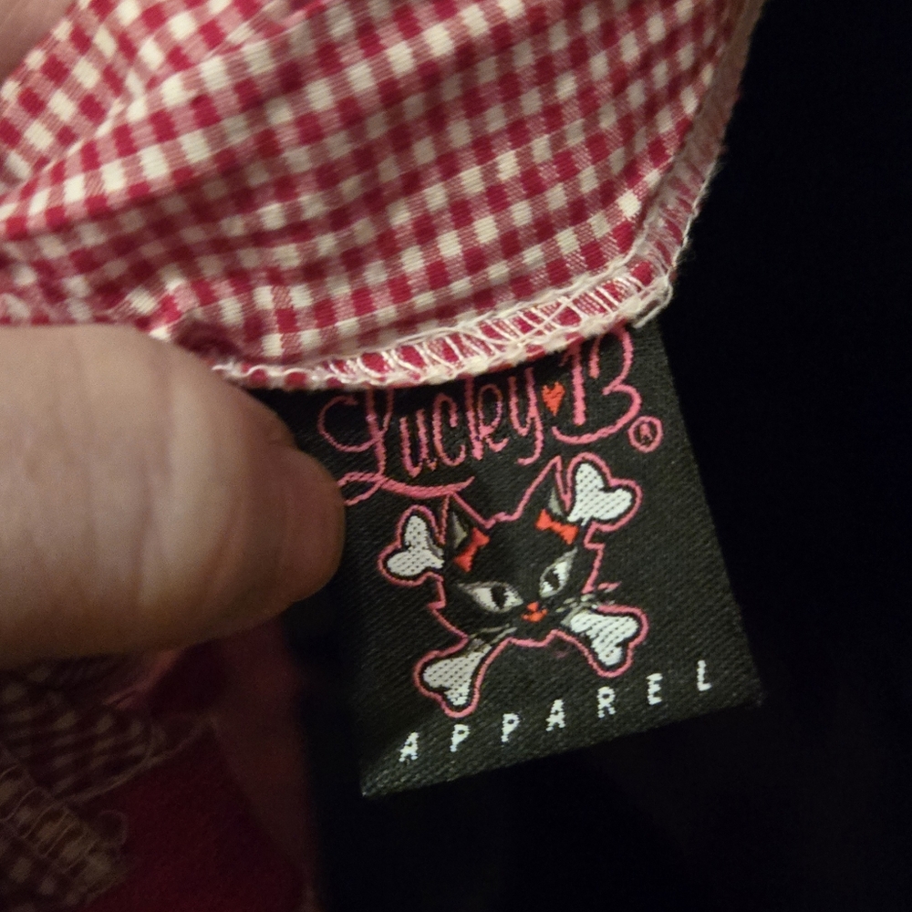 Lucky 13 Pinup Vintage Red&White Gingham Dress SzL - Picture 9 of 10